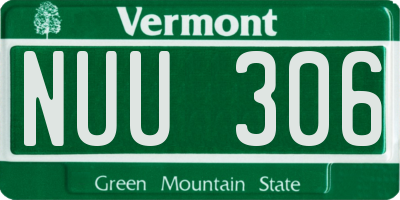 VT license plate NUU306