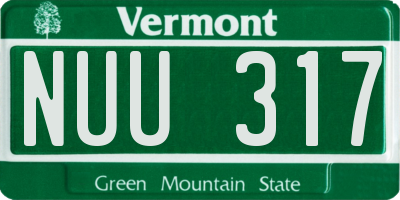 VT license plate NUU317