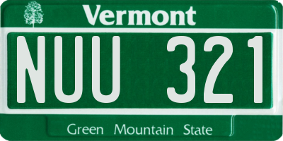 VT license plate NUU321