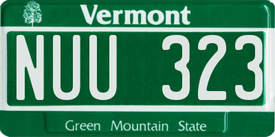 VT license plate NUU323