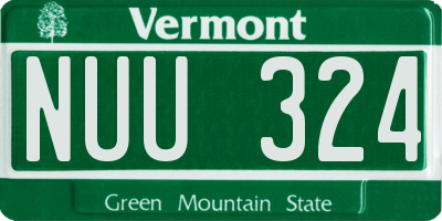 VT license plate NUU324