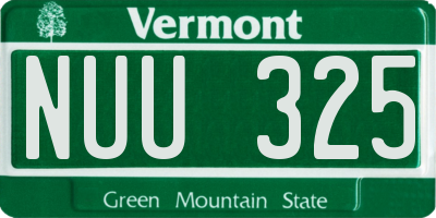 VT license plate NUU325