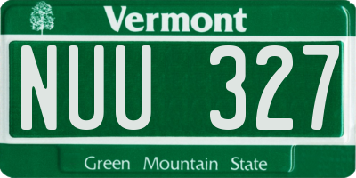 VT license plate NUU327