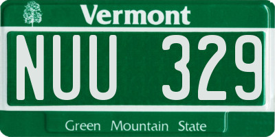 VT license plate NUU329