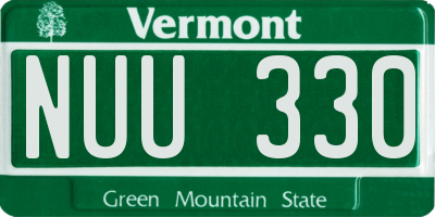 VT license plate NUU330