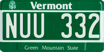 VT license plate NUU332
