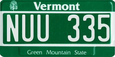VT license plate NUU335