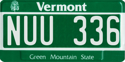 VT license plate NUU336