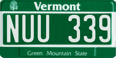 VT license plate NUU339