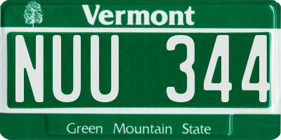 VT license plate NUU344