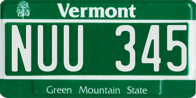 VT license plate NUU345