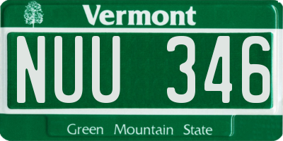 VT license plate NUU346