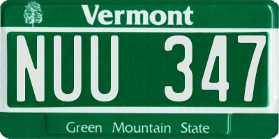 VT license plate NUU347
