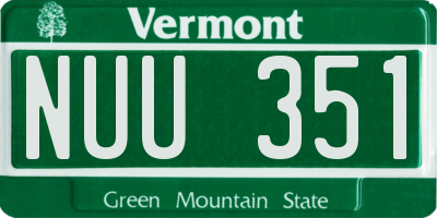 VT license plate NUU351