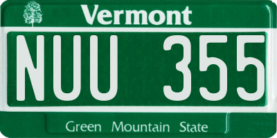 VT license plate NUU355
