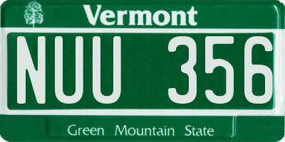 VT license plate NUU356