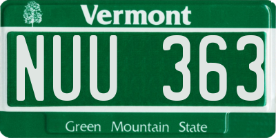 VT license plate NUU363