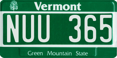 VT license plate NUU365