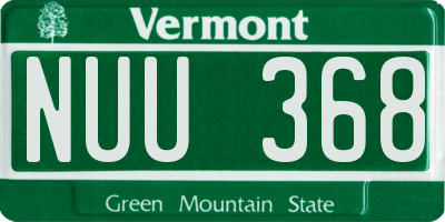 VT license plate NUU368