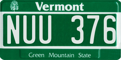 VT license plate NUU376