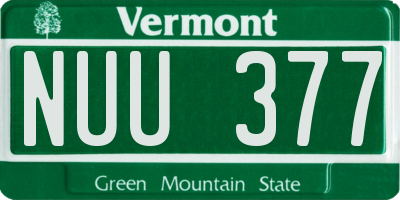 VT license plate NUU377
