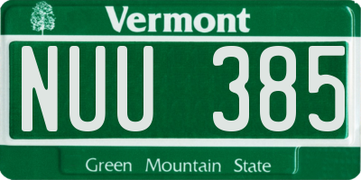 VT license plate NUU385