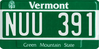 VT license plate NUU391