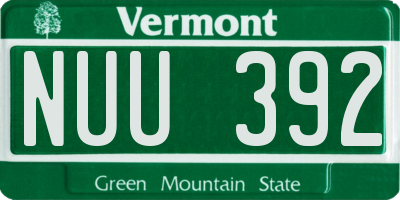 VT license plate NUU392