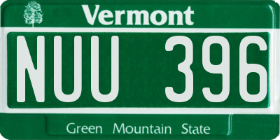 VT license plate NUU396
