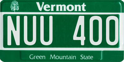 VT license plate NUU400