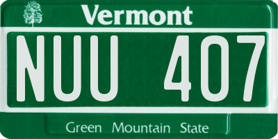 VT license plate NUU407