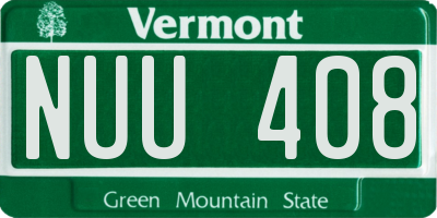 VT license plate NUU408