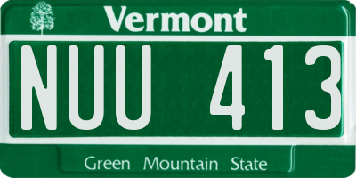 VT license plate NUU413
