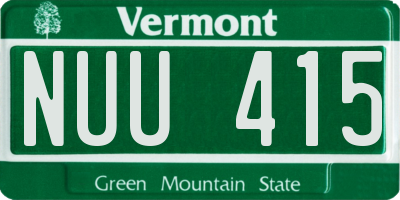 VT license plate NUU415