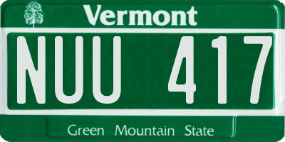 VT license plate NUU417