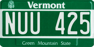 VT license plate NUU425