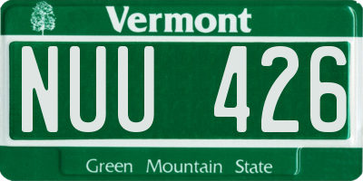 VT license plate NUU426
