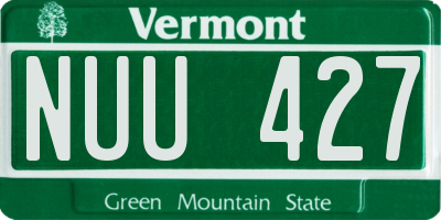 VT license plate NUU427