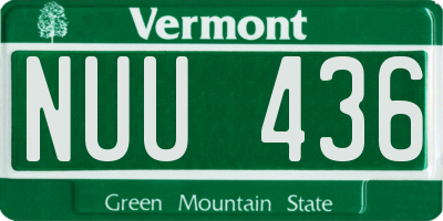 VT license plate NUU436