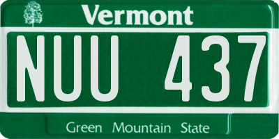 VT license plate NUU437