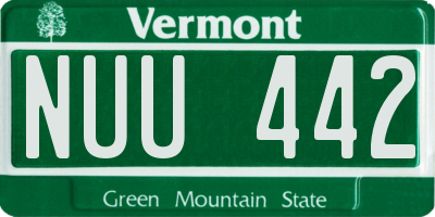 VT license plate NUU442