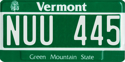 VT license plate NUU445