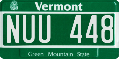 VT license plate NUU448