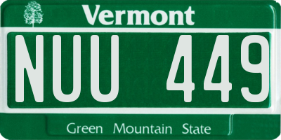 VT license plate NUU449