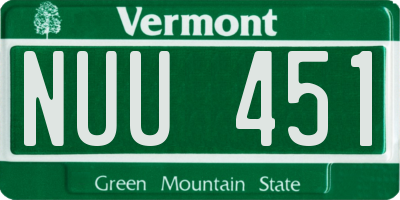 VT license plate NUU451