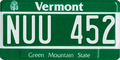 VT license plate NUU452
