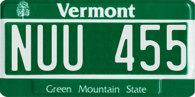 VT license plate NUU455
