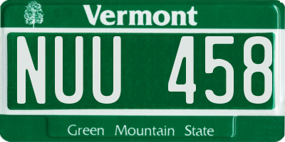 VT license plate NUU458