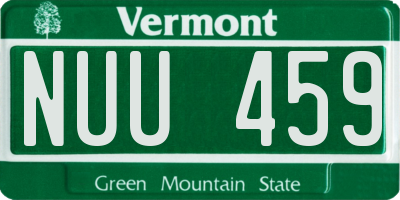 VT license plate NUU459