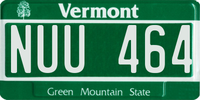 VT license plate NUU464